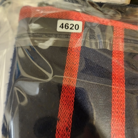 Large Navy and Red Plaid Scarf - Picture 7 of 7